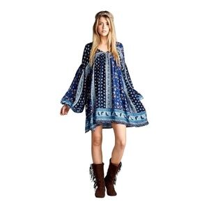 Velzera Patch print baby doll dress